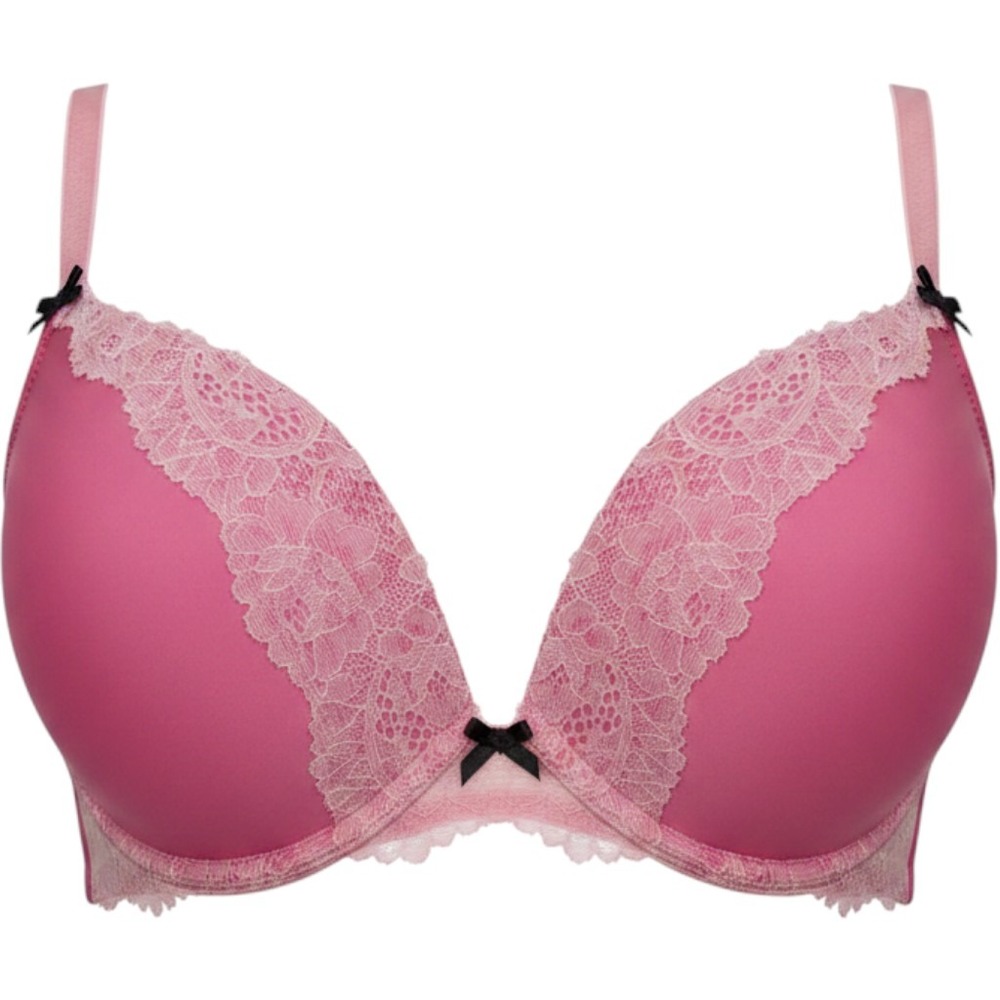 Victoria's Secret Push Up Bra Womens 34DD Pink NWT Dream Angels Lace Trim Bows